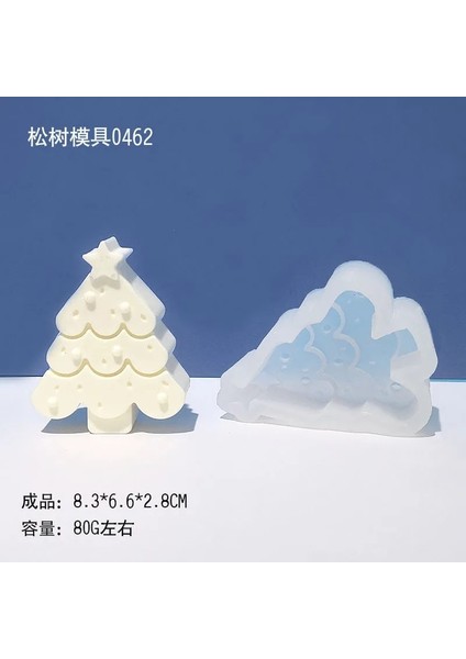 8.3x6.3x2.8cm Stili 3D Noel Ağacı Mum Kalıp Mum Yapımı Için Silikon Kalıp Dıy Kokulu Mum Noel Hediyeleri Yılbaşı Ağacı Kalıpları (Yurt Dışından)