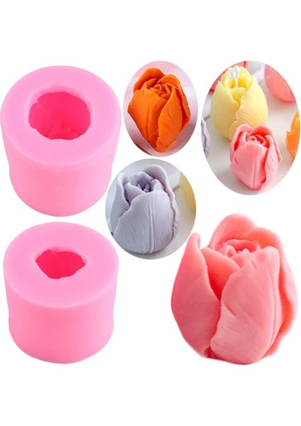 CF818 Stili 3D Lale Mum Kalıbı El Yapımı Çiçek Sabunu Silikon Kalıp Alçı Aromaterapi Kalıpları Çikolata Şekeri Fondan Kek Dekorasyon Araçları (Yurt Dışından)