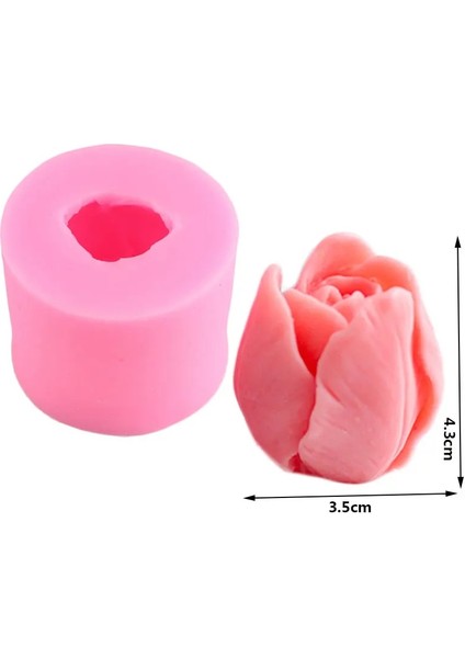 CF818 Stili 3D Lale Mum Kalıbı El Yapımı Çiçek Sabunu Silikon Kalıp Alçı Aromaterapi Kalıpları Çikolata Şekeri Fondan Kek Dekorasyon Araçları (Yurt Dışından)