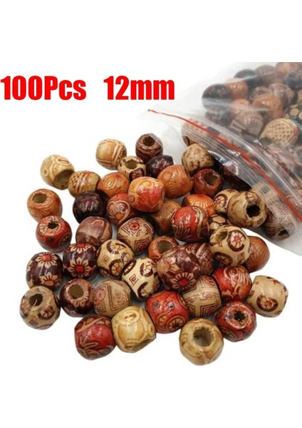 12 mm Tarzı Makrome Takı Yüzük Yapımı Için Yeni Karışık Büyük Delik Ahşap Boncuklar Dayanıklı Dıy Bilezikler Kolyeler Saç Yüzükleri Ahşap Boncuk (Yurt Dışından)