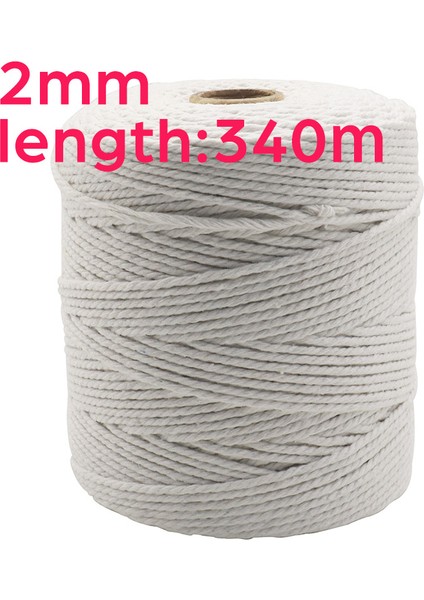2 mm 340 M Ağırlık Stili 2mm Doğal Bej Yumuşak Pamuk Kordon Halat Craft Makrome Artisan Dize Dıy El Yapımı Bağlama Ipliği Kordon Halatı (Yurt Dışından)