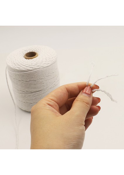 2 mm 340 M Ağırlık Stili 2mm Doğal Bej Yumuşak Pamuk Kordon Halat Craft Makrome Artisan Dize Dıy El Yapımı Bağlama Ipliği Kordon Halatı (Yurt Dışından) fırsatları
