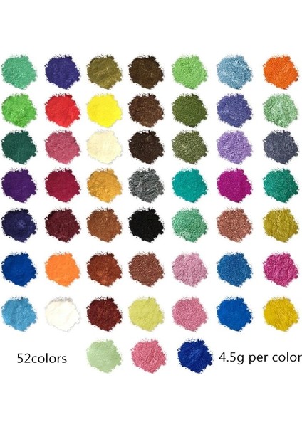 52 Renk Stili 48 Renkler Kozmetik Sınıfı Sedefli Doğal Mika Mineral Tozu Epoksi Reçine Boya Inci Pigment Dıy Takı El Sanatları Dropship Yapımı (Yurt Dışından)