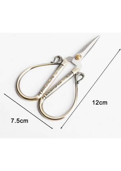 12CM Mavi Bakır Stili Yüksek Li Avrupa Çapraz Dikiş Retro Vintage Antika Dikiş Kuyruk El Sanatları Dıy Ev Kumaş Kesim Trim Makas (Yurt Dışından)