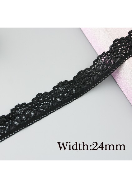 No.6 Tarzı (5 Metrelot) Siyah Streç Dantel Kumaş Iç Çamaşırı Dantelleri Trim Dıy El Sanatları Dikiş Kurdeleleri (Yurt Dışından)