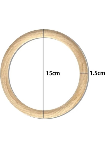 150MM-15MM 1 Adet Stil Ahşap Yüzük Bebek Diş Kaşıyıcı Daire Doğal Ahşap Kemirgen Diş Çıkarma Halkası Oyuncak Montessori Dıy Hemşirelik Bebek Hediye Süsler Aksesuarları (Yurt Dışından)