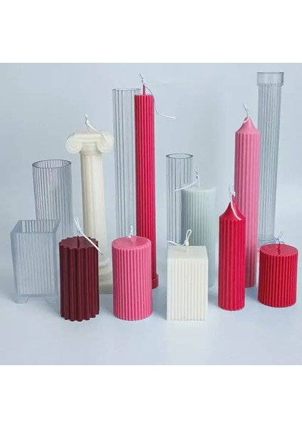 No.1 Tarzı Dıylong Kutup Şerit Mum Kalıpları Plastik Sütun Mum Yapımı Kiti Büyük Silindir Kaburga Mum Kalıpları Mum Yapımı Malzemeleri (Yurt Dışından) fırsatları