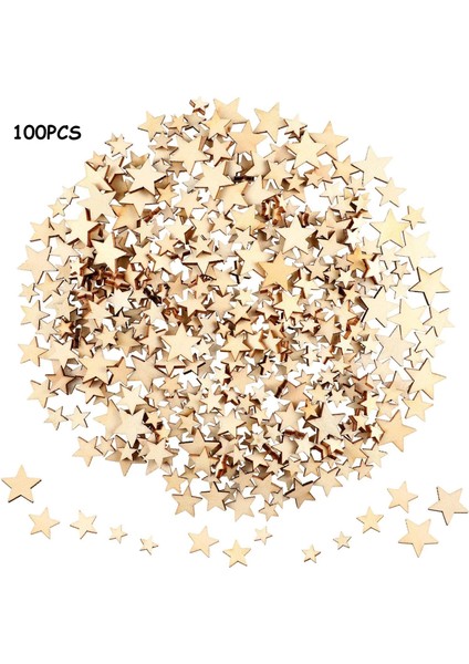 Karışık Boyut 100PCS Tarzı Mini Ahşap Yıldız Dilimleri Karışık Boyutlu Ahşap Yıldız Dekoru Ahşap Yıldız Şekli Etiketleri Noel Düğün Parti Dıy El Sanatları Için (Yurt Dışından)