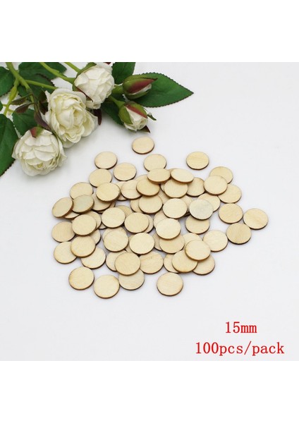 15MM 100 Adet Stil Adet mm Bitmemiş Ahşap Yuvarlak Daireler Yüzük Craft Kart Yapımı Scrapbooking Dıy Süsleme Sanatları Dekoratif El Sanatları (Yurt Dışından)
