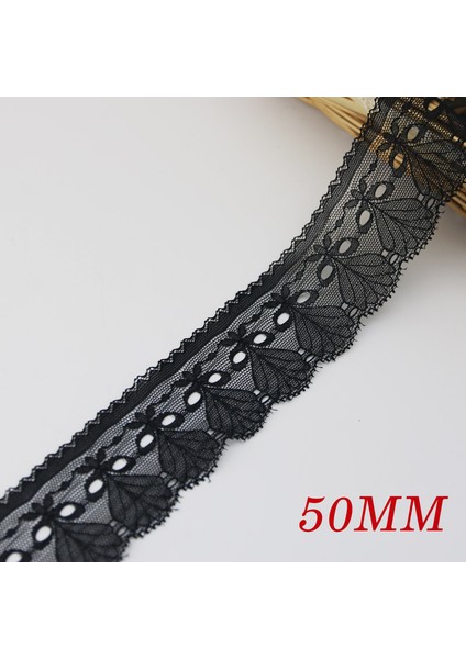 No.9 Tarzı (5 Metrelot) Siyah Streç Dantel Kumaş Iç Çamaşırı Dantelleri Trim Dıy El Sanatları Dikiş Kurdeleleri (Yurt Dışından)