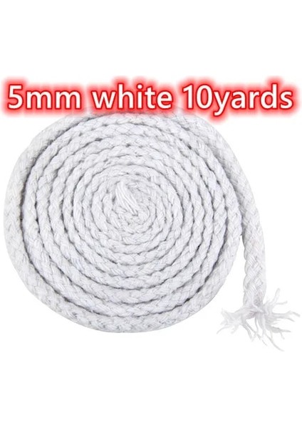 5mm Beyaz 10 Yards Tarzı 10 Yards 5mm Renkli Bükülmüş Kordon Halat 100% Pamuk Dokuma Halat Kordonlar Craft Dekoratif Dıy El Yapımı Çanta Ipli Kemer Aksesuarları (Yurt Dışından)