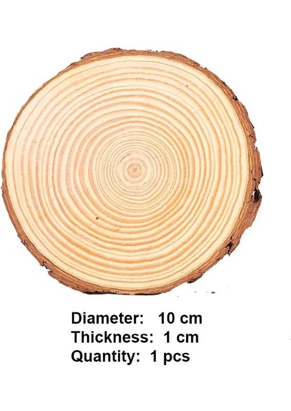 10CM 1 Adet Stil Yeni 3 ~ 12 cm Doğal Çam Yuvarlak Bitmemiş Ahşap Dilimleri Ağaç Kabuğu ile Daireler Günlük Diskler Dıy El Sanatları Düğün Parti Boyama (Yurt Dışından)