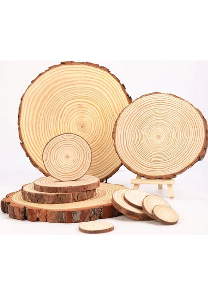 10CM 1 Adet Stil Yeni 3 ~ 12 cm Doğal Çam Yuvarlak Bitmemiş Ahşap Dilimleri Ağaç Kabuğu ile Daireler Günlük Diskler Dıy El Sanatları Düğün Parti Boyama (Yurt Dışından) modelleri