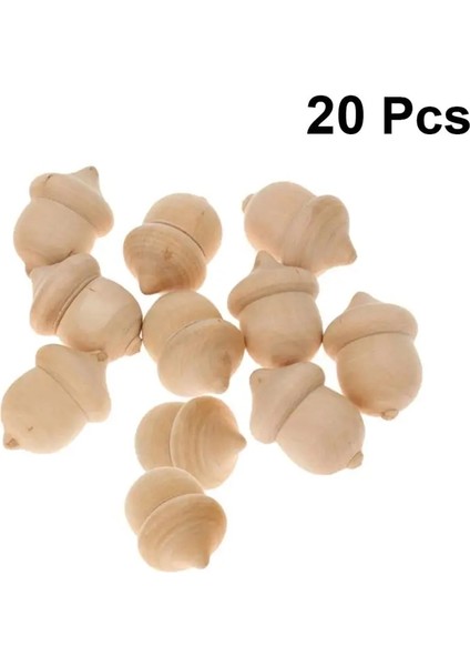 Ahşap Acor Acorn Şekli Ahşap Peg Bebekler Dıy Kalıp Bitmemiş Boya Leke Dıy Craft Ev Dekorasyonu Süsleme (Yurt Dışından)