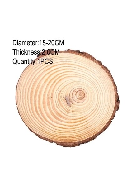 18-20CM 1 Adet Stil Bitmemiş Doğal Ahşap Dilimleri Kalın El Sanatları Ahşap Kiti Çemberler El Sanatları Noel Süsleri El Sanatları Için Kabuklu Dıy El Sanatları (Yurt Dışından)