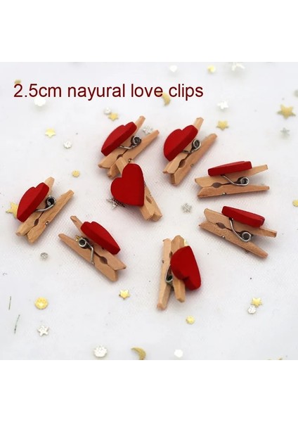 2.5cm Aşk 50PCS Tarzı 2.5cm Bahar Ahşap Klip Renk Doğal Renkli Yüksek Li Giyim Klibi Dıy El Yapımı Tatil Ev Partisi Dekorasyon Yeni (Yurt Dışından)