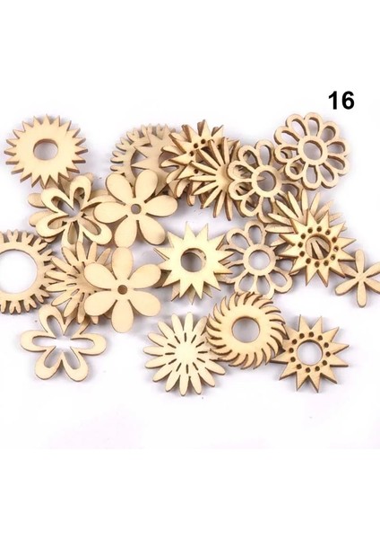 No.16 Tarzı Mix Desen Ahşap Dilimleri Dıy Karalama Defteri El Sanatları Malzemeleri Bitmemiş Ahşap Ev Dekorasyonu El Yapımı Süsleme (Yurt Dışından)