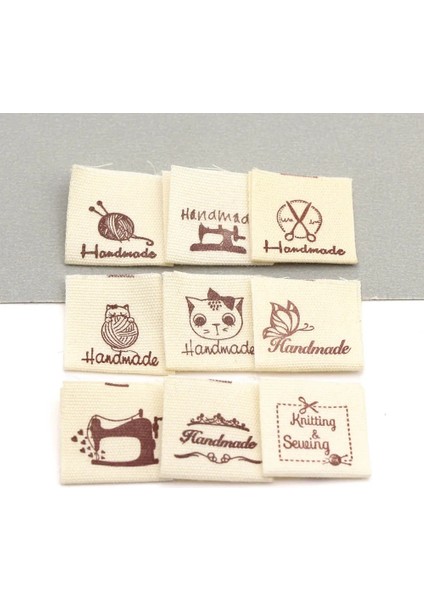 No.7 Tarzı Loth Etiketleri Giyim Için El Yapımı Etiketler Kedi El Yapımı Aşk ile Pamuk Dokuma Etiket El Yapımı Örgü Aksesuarları 2X4CM (Yurt Dışından)