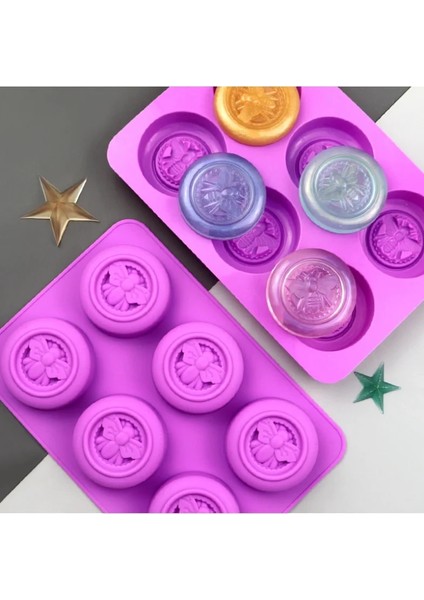 Sabun Kalıp Stili 6 Hatta Yuvarlak Arı Silikon Kalıp Dıy Yaratıcı Aromaterapi Mum Kalıbı Saf El Yapımı Sabun Kalıbı Jöle Puding Tatlı Kek Kalıbı (Yurt Dışından)