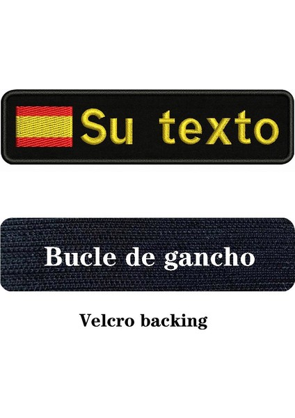 Sarı-Velcro Tarzı Ispanyol Bayrağı Ispanya 10X2.5 cm Nakış Özel Ad Metin Yama Çizgili Rozet Demir On Veya Velcro Destek Yamaları Sırt Çantası Şapka (Yurt Dışından)