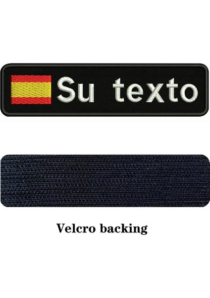 Sarı-Velcro Tarzı Ispanyol Bayrağı Ispanya 10X2.5 cm Nakış Özel Ad Metin Yama Çizgili Rozet Demir On Veya Velcro Destek Yamaları Sırt Çantası Şapka (Yurt Dışından)