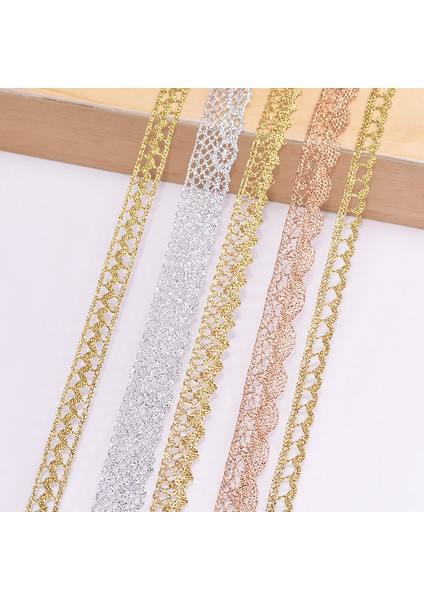 BB10 Tarzı 5 Yard Yards Dıy Altın Gümüş Dantel Trimler Nakış Kumaş Dantel Şerit Düğün Şenlikli Parti Hediye Paketleme Konfeksiyon Aksesuar Çiçek (Yurt Dışından) fiyatları