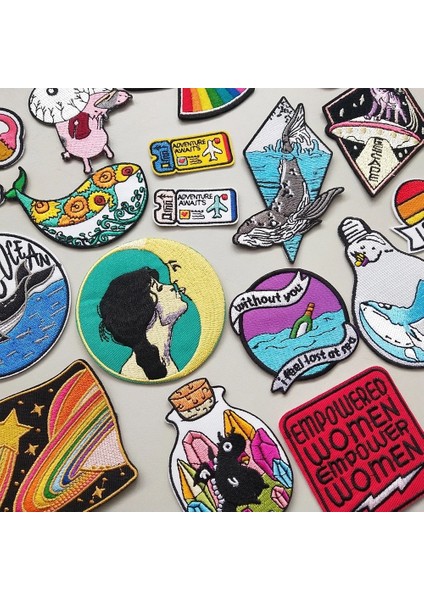 NO.966 Stili Moda Ay Çıkartmaları Nakış Yamaları Balina Dıy Demir On Patch Işlemeli Yamalar Rozet Aplikler Giyim Sırt Çantası Için (Yurt Dışından)