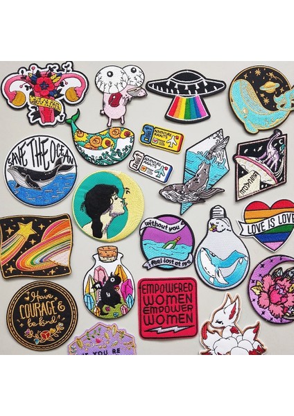 NO.966 Stili Moda Ay Çıkartmaları Nakış Yamaları Balina Dıy Demir On Patch Işlemeli Yamalar Rozet Aplikler Giyim Sırt Çantası Için (Yurt Dışından)
