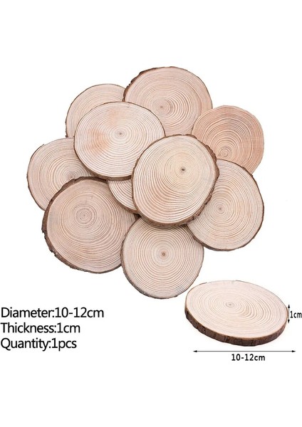 10-12CM-1 Adet Tarzı Bitmemiş Ahşap Yuvarlak Kalp Ahşap Etiket Doğal Ahşap Dilim El Yapımı Ahşap El Sanatları Dıy Ahşap Boyama Ev Asılı Dekorasyon Için (Yurt Dışından)