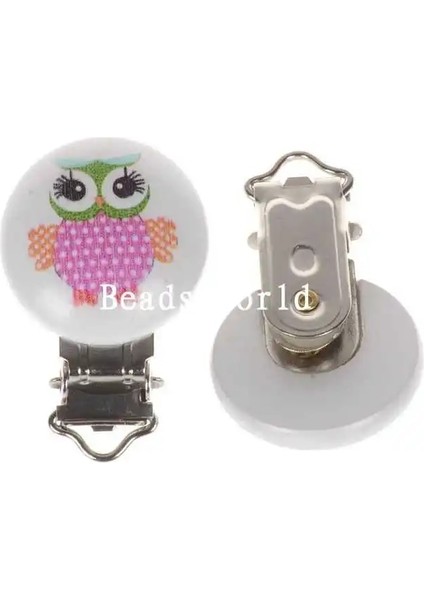Beyaz Yuvarlak Karikatür Baykuş Desen Ahşap Bebek Emzik Klip Sahipleri Sevimli Bebek Yatıştırıcı Klipsler Komik Aksesuarlar (Yurt Dışından) fiyatları