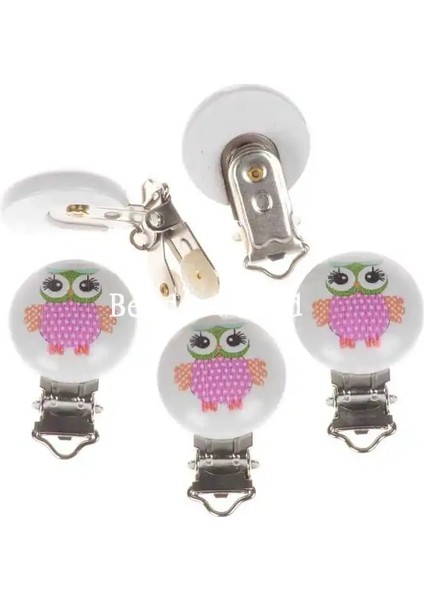 Beyaz Yuvarlak Karikatür Baykuş Desen Ahşap Bebek Emzik Klip Sahipleri Sevimli Bebek Yatıştırıcı Klipsler Komik Aksesuarlar (Yurt Dışından) modelleri