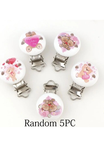 No.2 Tarzı CHEAPE5PC Karton Araba Ayı Ahşap Bebek Emzik Klipsleri Karışık Desen Sahipleri Sevimli Bebek Yatıştırıcı Klipsler Sahipleri Komik Aksesuarlar (Yurt Dışından)