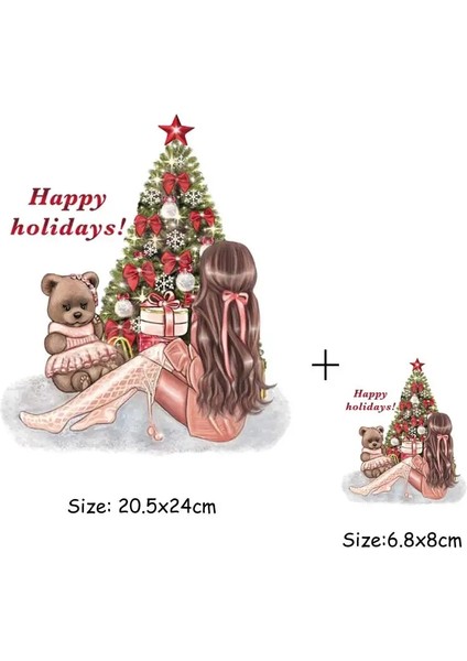 694SET Stili Noel Hediyesi Dıy Yamalar Isı Transferi Vinil Aplike Üstler Ütülemeli Yamalar Giysiler Üzerinde Isı Baskısı Noel Arabası Kış (Yurt Dışından)