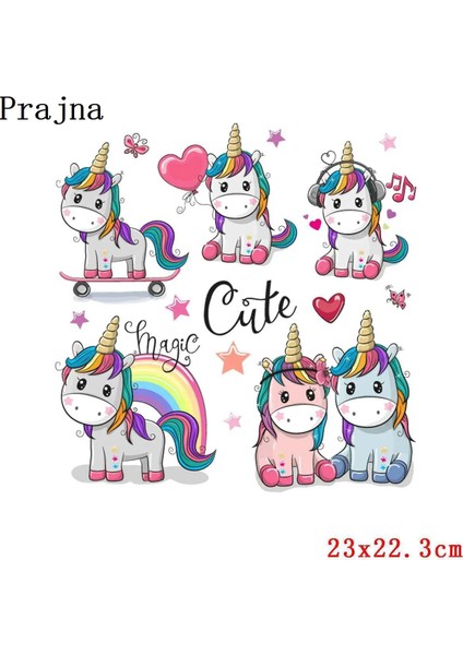TH0942 Stili Prajna Unicorn Yamalar Giyim Için Demir On Yamalar Karikatür Yama Isı Transferi Yamalar Termal Etiket Sevimli Demir On Transfer (Yurt Dışından)