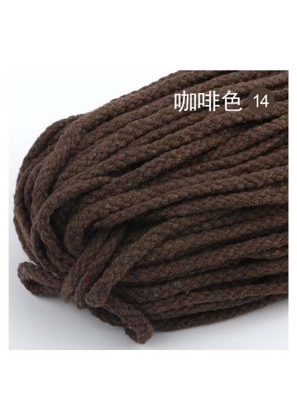 No.14 Tarzı Olorful Pamuk Kordon Doğal Bej Bükülmüş Kordon Halat Craft Makrome Dize Diy Ev Dekoratif Örgülü Malzeme 5mm * 100YARD (Yurt Dışından)