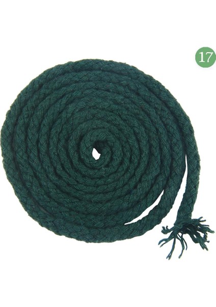 17-Koyu Yeşil Stil 5 Metre Uzunluk Renkli Sekiz Strand Pamuk Halat El Sanatları Ev Dekorasyonu Dize Bükülmüş Kordon El Yapımı Dıy Dikiş Aksesuarları Için 5mm (Yurt Dışından)