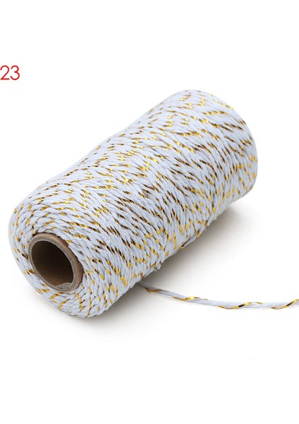 No.23 Tarzı 100METERSROLL 2ply Fırıncılar Sicim Dize Pamuk Kordonlar Halat Ev Dekorasyonu Için El Yapımı Noel Hediyesi Ambalaj Zanaat Projeleri Dıy Kordon (Yurt Dışından)