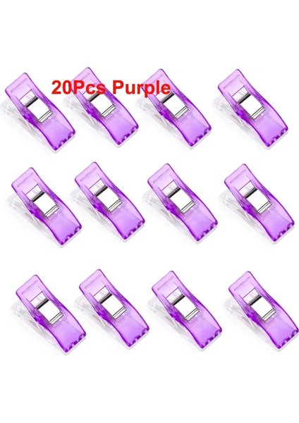 20 Adet Mor Tarzı Adet Dikiş Klipsleri Çok Amaçlı Kapitone Klipsleri Giydirin Dikiş Malzemeleri Için Plastik Kelepçeler Dıy El Sanatları Bağlama Klipleri Kağıt (Yurt Dışından)