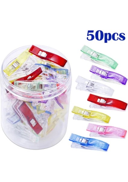 50 Adet Tarzı Pcsbox Dıy Patchwork Renkli Plastik Giyim Klipleri Kumaş Kapitone Craft Için Tutucu Dikiş Örgü Konfeksiyon Klipleri (Yurt Dışından)
