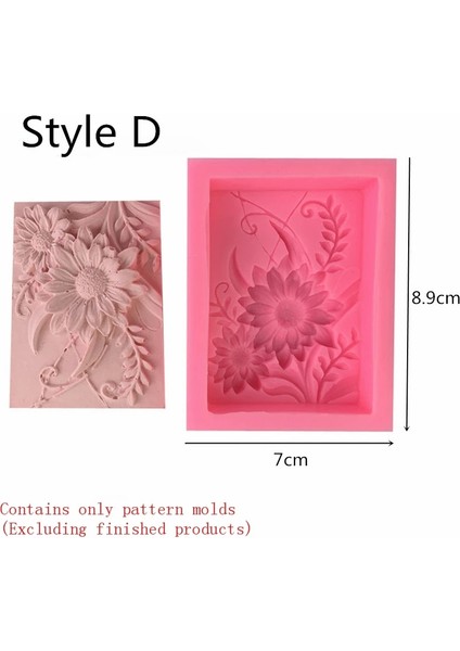 D-Ayçiçeği Stili Yeni Yapışmaz Silikon Kalıp 3D Silikon Sabun Kalıp Dıy Kedi Balık El Sanatları Sanat Silikon Sabun Kalıp Craft Kalıp Dıy El Yapımı Sabun Kalıp (Yurt Dışından)