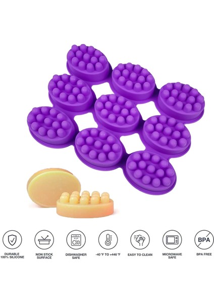 2 Boşluk Stili Sabun Yapımı Için Silikon Kalıplar 3D El Yapımı Silikon Sabun Masaj Terapisi Bar Kalıplama Tepsisi Oval Şekil Mum Kalıp Dıy Reçine El Sanatları (Yurt Dışından) modelleri