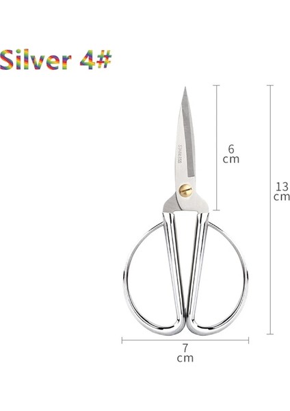 No.4 Gümüş 13CM Stili Paslanmaz Çelik Altın Gümüş Dikiş Ors Kısa Kesici Dayanıklı Vintage Ev Iğne Nakış Terzi Ors Kumaş (Yurt Dışından)