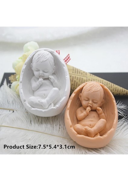 Oval Şekil 3D Uyku Bebek Silikon Sabun Kalıp Fondan Kek Dıy Pişirme Kalıp Mum Formu Alçı Aromaterapi Kalıp Sabun Yapımı (Yurt Dışından)