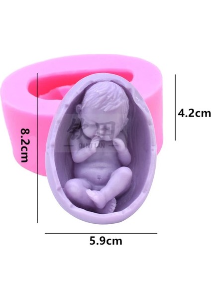 Oval Şekil 3D Uyku Bebek Silikon Sabun Kalıp Fondan Kek Dıy Pişirme Kalıp Mum Formu Alçı Aromaterapi Kalıp Sabun Yapımı (Yurt Dışından)