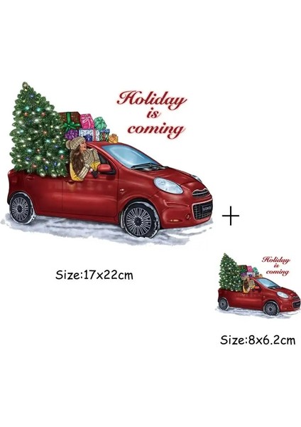 713SET Stili Noel Hediyesi Dıy Yamalar Isı Transferi Vinil Aplike Üstler Ütülemeli Yamalar Giysiler Üzerinde Isı Baskısı Noel Arabası Kış (Yurt Dışından)