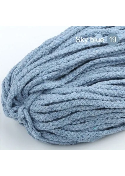 19 Gök Mavisi Stili 25 Yards 7mm Pamuk Halat El Sanatları Dekoratif Bükülmüş Kordon Halat El Yapımı Dekorasyon Için Dıy Kordon Ficelles Couleurs Iplik Kordon (Yurt Dışından)