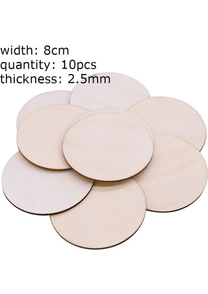 Stil B-10PCS 8cm Stili Adet Doğal Ağaç Kabuğu ile Yuvarlak Ahşap Dilimleri Bitmemiş Çam Daire Ahşap Süsler Düğün Parti Dıy Boyama Ahşap El Sanatları (Yurt Dışından)