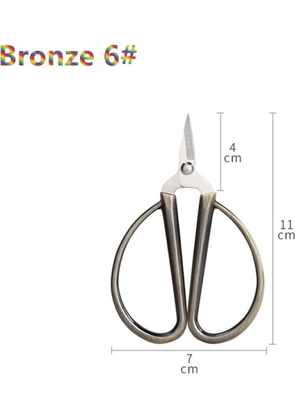 No.6 Bronz 11CM Stili Paslanmaz Çelik Gül Altın Nakış ve Dikiş Ors Vintage Oya Terzi Ors Kumaş El Sanatları Araçları Diy Makası (Yurt Dışından)