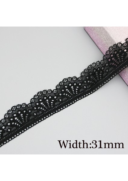 No.2 Tarzı (5 Metrelot) Siyah Streç Dantel Kumaş Iç Çamaşırı Dantelleri Trim Dıy El Sanatları Dikiş Kurdeleleri (Yurt Dışından)