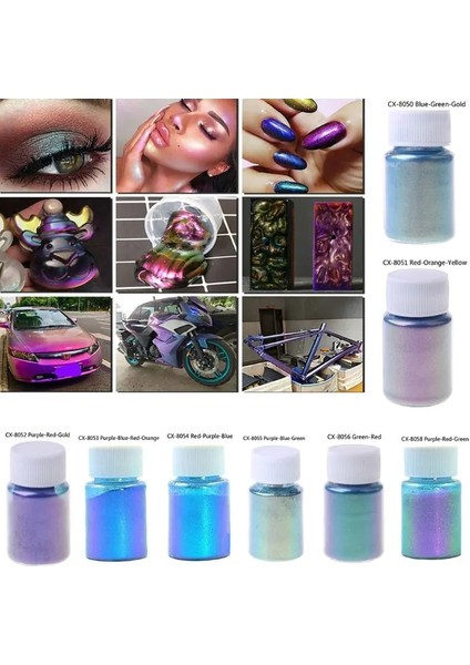 NO.8058 Tarzı Ayna Bukalemunlar Pigment Sedefli Epoksi Reçine Glitter Sihirli Renksiz Toz Reçine Renklendirici Takı Yapımı Araçları (Yurt Dışından) modelleri